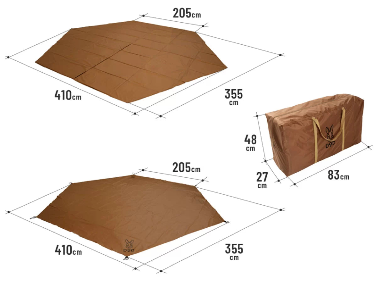 DOD - Mat Sheet Set for Deka Kinoko Air TM6-268-BR - dimensions