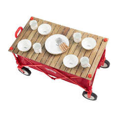 Coleman - Outdoor Wagon Wood Roll Table 2000038129-Quality Foreign Outdoor and Camping Equipment-WhoWhy