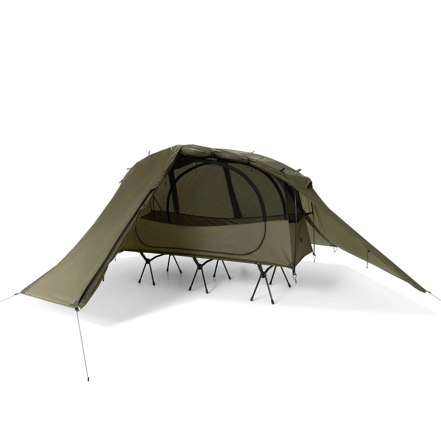military cot tent Helinox-Tac. Cot Tent High Tarp Fly-WhoWhy International-Japanese Camping Gear