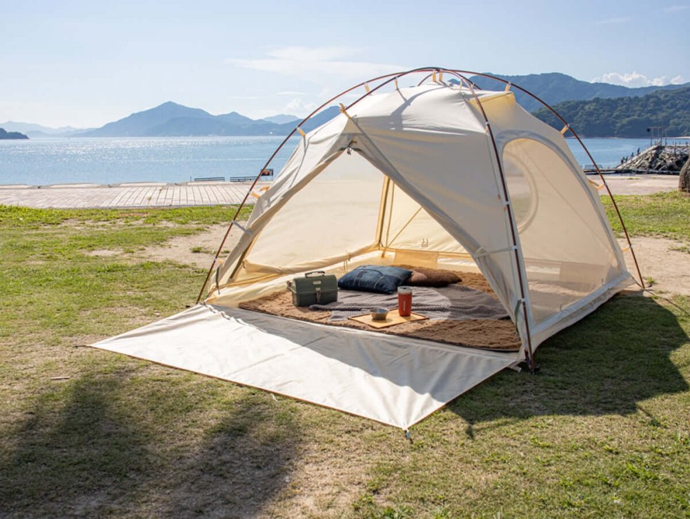 dome tent pattern Tenmaku Design LALA LALA Person TC Cotton Tent with Storage Bag Fully Closed Picnic Park Beach Tent Camping 1-2
