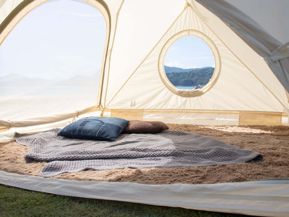 dome tent pattern Tenmaku Design LALA LALA Person TC Cotton Tent with Storage Bag Fully Closed Picnic Park Beach Tent Camping 1-2