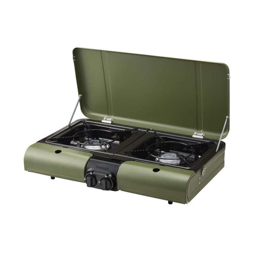 Iwatani - Flat Twin S Tabletop BBQ Grill Olive green CB-TBG-2-OL