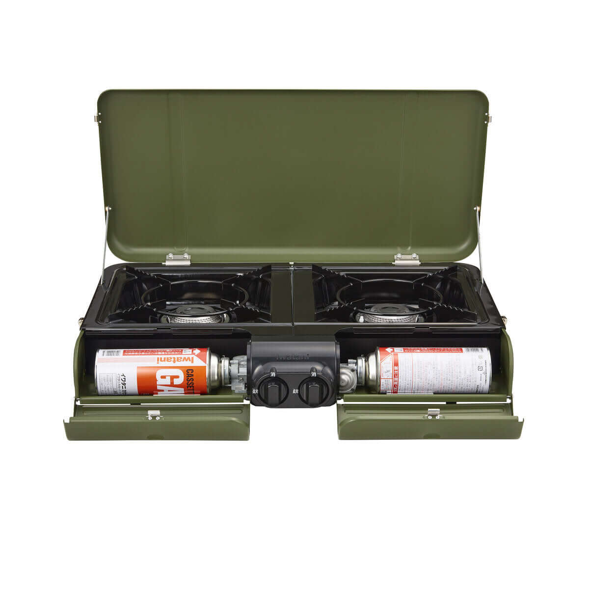 Iwatani - Flat Twin S Tabletop BBQ Grill Olive green CB-TBG-2-OL