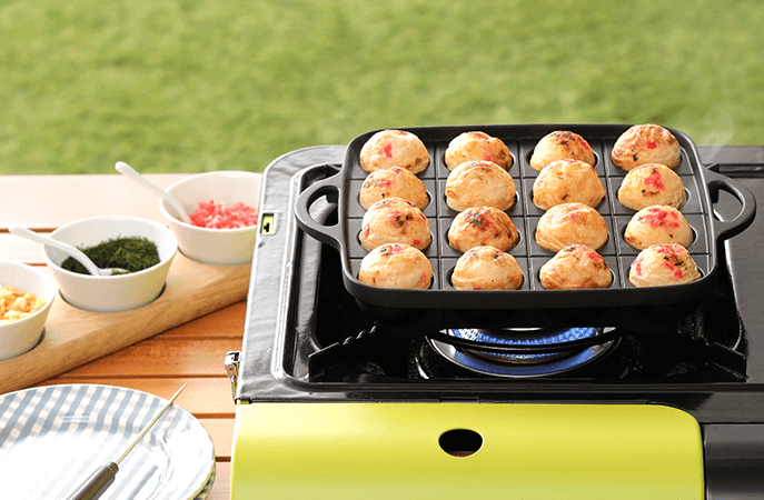 Iwatani - Flat Twin S Tabletop BBQ Grill Olive green CB-TBG-2-OL